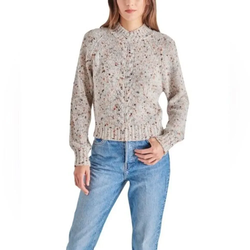 Steve‎ Madden Jillian Sweater Size XL Wool Alpaca Blend Grey Marl Preppy NWT